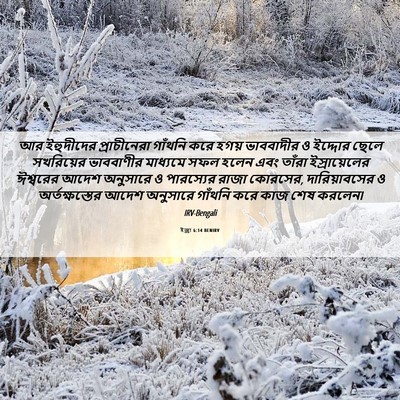 Picture 06 - ইজ্ৰা 6:14 BENIRV - আর ইহুদীদের - Bible Verse Picture