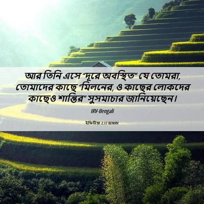 Picture 06 - ইফিচীয়া 2:17 BENIRV - আর তিনি এসে “দূরে - Bible Verse Picture