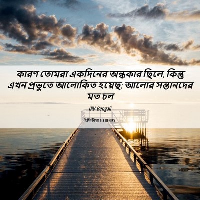 Picture 06 - ইফিচীয়া 5:8 BENIRV - কারণ তোমরা - Bible Verse Picture