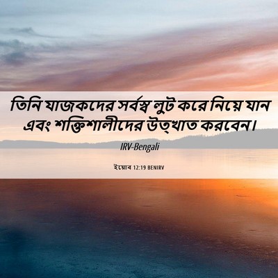 Picture 06 - ইয়োব 12:19 BENIRV - তিনি যাজকদের - Bible Verse Picture