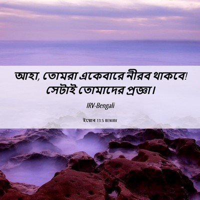 Picture 06 - ইয়োব 13:5 BENIRV - আহা, তোমরা একেবারে - Bible Verse Picture