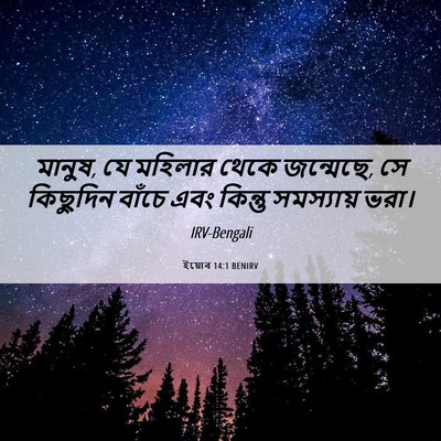 Picture 06 - ইয়োব 14:1 BENIRV - মানুষ, যে মহিলার - Bible Verse Picture