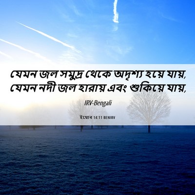 Picture 06 - ইয়োব 14:11 BENIRV - যেমন জল সমুদ্র - Bible Verse Picture