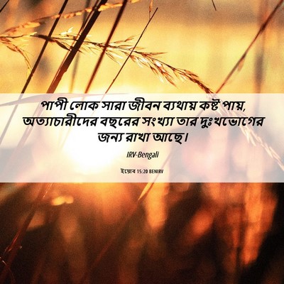 Picture 06 - ইয়োব 15:20 BENIRV - পাপী লোক সারা জীবন - Bible Verse Picture