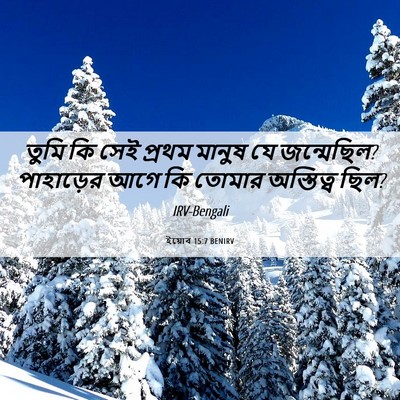 Picture 06 - ইয়োব 15:7 BENIRV - তুমি কি সেই প্রথম - Bible Verse Picture