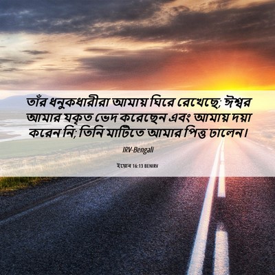 Picture 06 - ইয়োব 16:13 BENIRV - তাঁর ধনুকধারীরা - Bible Verse Picture