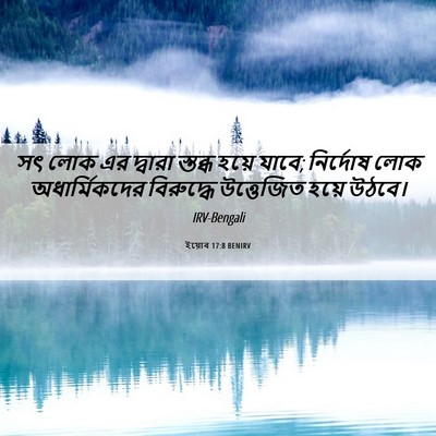 Picture 06 - ইয়োব 17:8 BENIRV - সৎ লোক এর দ্বারা - Bible Verse Picture