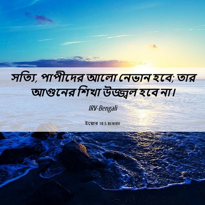 Picture 06 - ইয়োব 18:5 BENIRV - সত্যি, পাপীদের আলো - Bible Verse Picture