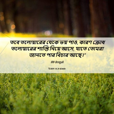 Picture 06 - ইয়োব 19:29 BENIRV - তবে তলোয়ারের - Bible Verse Picture