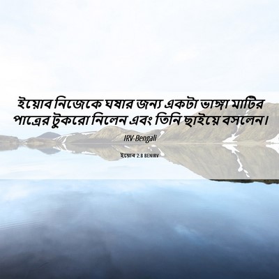 Picture 06 - ইয়োব 2:8 BENIRV - ইয়োব নিজেকে ঘষার - Bible Verse Picture