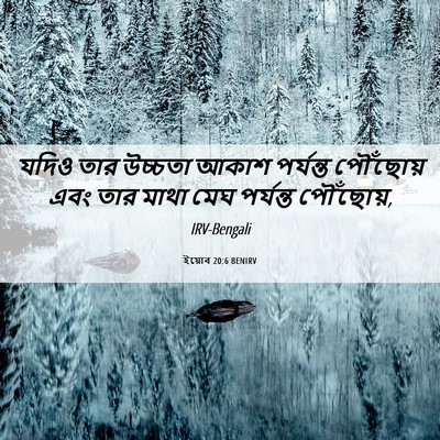 Picture 06 - ইয়োব 20:6 BENIRV - যদিও তার উচ্চতা - Bible Verse Picture