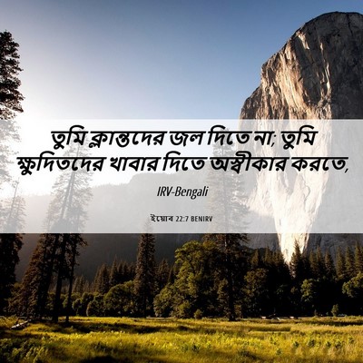 Picture 06 - ইয়োব 22:7 BENIRV - তুমি ক্লান্তদের - Bible Verse Picture