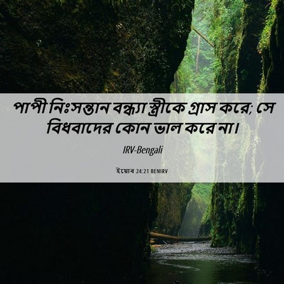 Picture 06 - ইয়োব 24:21 BENIRV - পাপী নিঃসন্তান - Bible Verse Picture