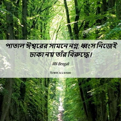 Picture 06 - ইয়োব 26:6 BENIRV - পাতাল ঈশ্বরের - Bible Verse Picture