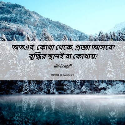 Picture 06 - ইয়োব 28:20 BENIRV - অতএব, কোথা থেকে, - Bible Verse Picture