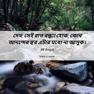 Picture 06 - ইয়োব 3:7 BENIRV - দেখ, সেই রাত - Bible Verse Picture