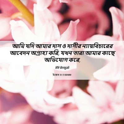 Picture 06 - ইয়োব 31:13 BENIRV - আমি যদি আমার দাস ও - Bible Verse Picture