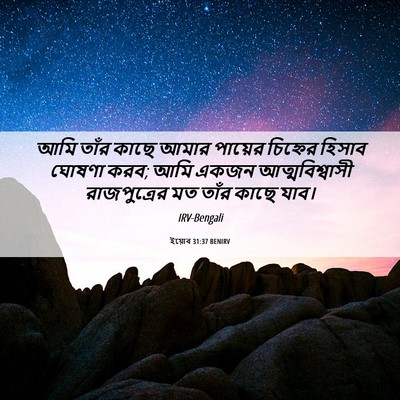 Picture 06 - ইয়োব 31:37 BENIRV - আমি তাঁর কাছে আমার - Bible Verse Picture