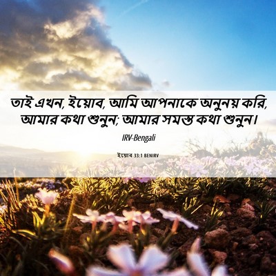 Picture 06 - ইয়োব 33:1 BENIRV - তাই এখন, ইয়োব, আমি - Bible Verse Picture