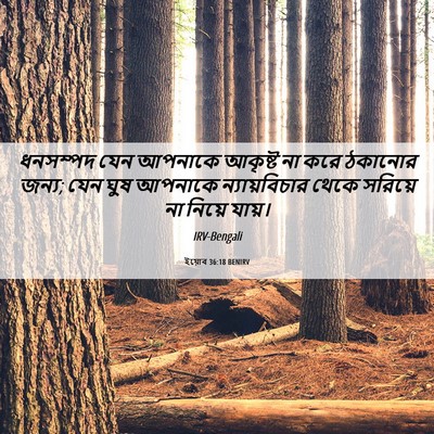 Picture 06 - ইয়োব 36:18 BENIRV - ধনসম্পদ যেন - Bible Verse Picture
