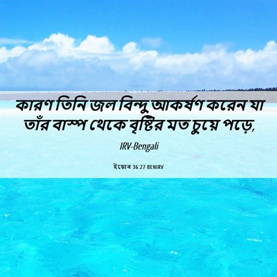 Picture 06 - ইয়োব 36:27 BENIRV - কারণ তিনি জল - Bible Verse Picture
