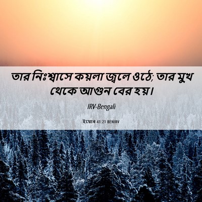 Picture 06 - ইয়োব 41:21 BENIRV - তার নিঃশ্বাসে - Bible Verse Picture