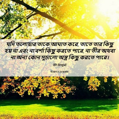 Picture 06 - ইয়োব 41:26 BENIRV - যদি তলোয়ার তাকে - Bible Verse Picture