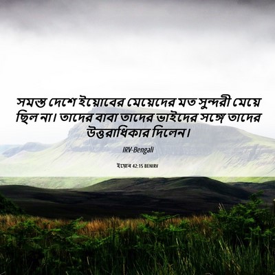 Picture 06 - ইয়োব 42:15 BENIRV - সমস্ত দেশে - Bible Verse Picture