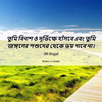 Picture 06 - ইয়োব 5:22 BENIRV - তুমি বিনাশ ও - Bible Verse Picture