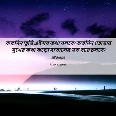 Picture 06 - ইয়োব 8:2 BENIRV - কতদিন তুমি এইসব - Bible Verse Picture