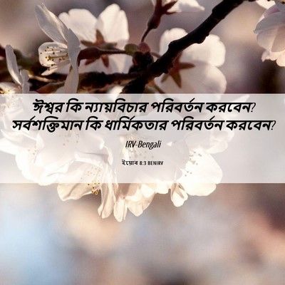 Picture 06 - ইয়োব 8:3 BENIRV - ঈশ্বর কি - Bible Verse Picture