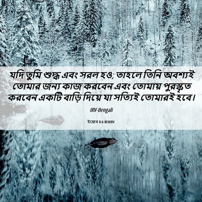 Picture 06 - ইয়োব 8:6 BENIRV - যদি তুমি শুদ্ধ এবং - Bible Verse Picture