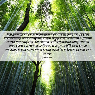 Picture 06 - ইষ্টেৰ 3:12 BENIRV - পরে প্রথম মাসের - Bible Verse Picture