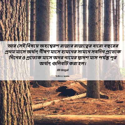 Picture 06 - ইষ্টেৰ 3:7 BENIRV - আর সেই বিষয়ে - Bible Verse Picture