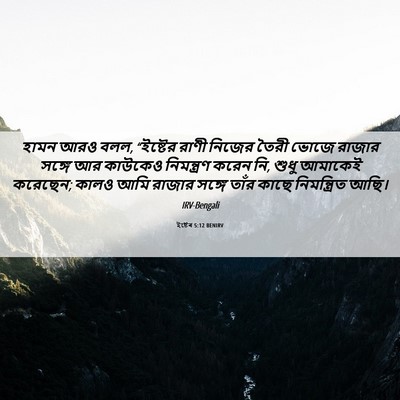 Picture 06 - ইষ্টেৰ 5:12 BENIRV - হামন আরও বলল, - Bible Verse Picture
