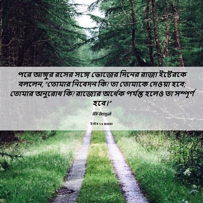 Picture 06 - ইষ্টেৰ 5:6 BENIRV - পরে আঙ্গুর রসের - Bible Verse Picture