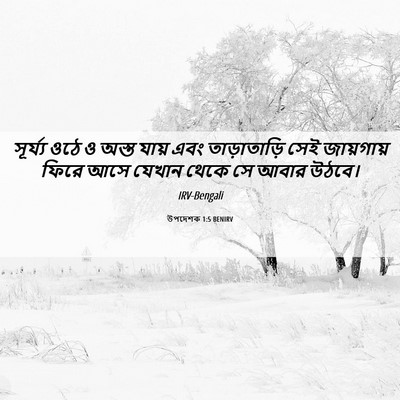 Picture 06 - উপদেশক 1:5 BENIRV - সূর্য্য ওঠে ও অস্ত - Bible Verse Picture