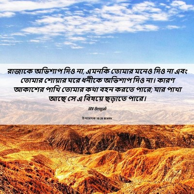 Picture 06 - উপদেশক 10:20 BENIRV - রাজাকে অভিশাপ দিও - Bible Verse Picture
