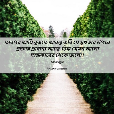 Picture 06 - উপদেশক 2:13 BENIRV - তারপর আমি বুঝতে - Bible Verse Picture