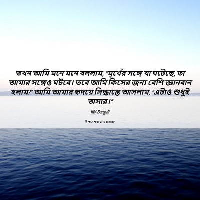 Picture 06 - উপদেশক 2:15 BENIRV - তখন আমি মনে মনে - Bible Verse Picture