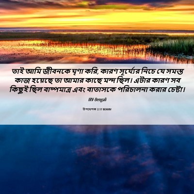 Picture 06 - উপদেশক 2:17 BENIRV - তাই আমি জীবনকে - Bible Verse Picture