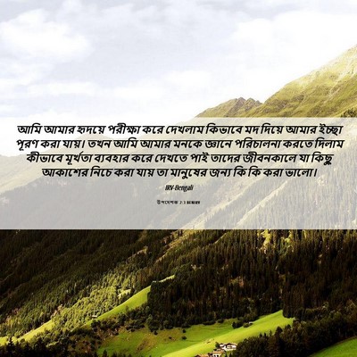 Picture 06 - উপদেশক 2:3 BENIRV - আমি আমার হৃদয়ে - Bible Verse Picture
