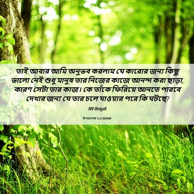 Picture 06 - উপদেশক 3:22 BENIRV - তাই আবার আমি অনুভব - Bible Verse Picture