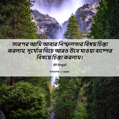 Picture 06 - উপদেশক 4:7 BENIRV - তারপর আমি আবার - Bible Verse Picture