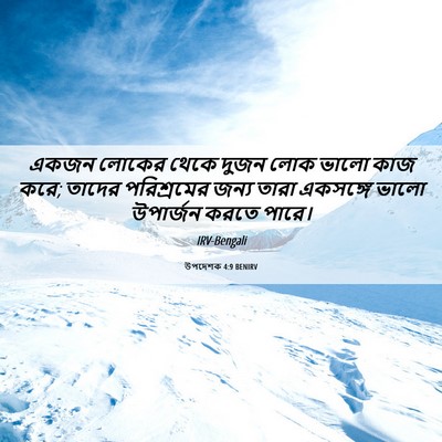 Picture 06 - উপদেশক 4:9 BENIRV - একজন লোকের থেকে - Bible Verse Picture