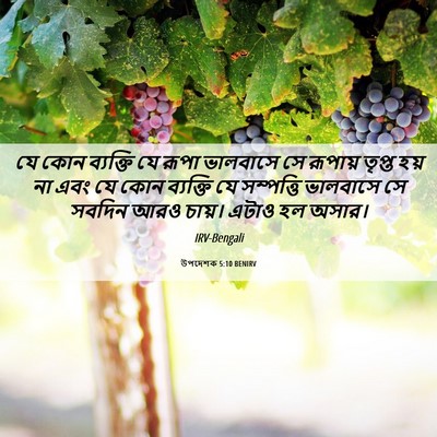 Picture 06 - উপদেশক 5:10 BENIRV - যে কোন ব্যক্তি যে - Bible Verse Picture