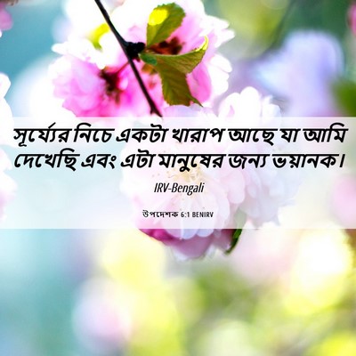 Picture 06 - উপদেশক 6:1 BENIRV - সূর্য্যের নিচে - Bible Verse Picture