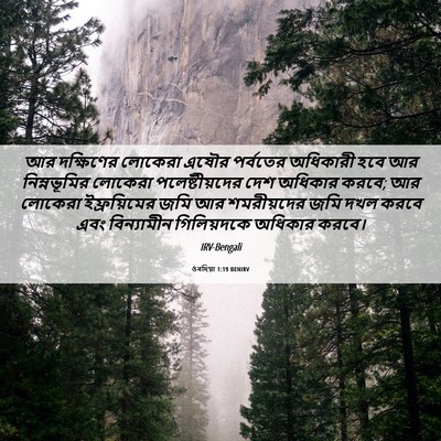 Picture 06 - ওবদিয়া 1:19 BENIRV - আর দক্ষিণের - Bible Verse Picture