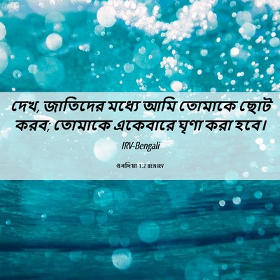 Picture 06 - ওবদিয়া 1:2 BENIRV - দেখ, জাতিদের মধ্যে - Bible Verse Picture