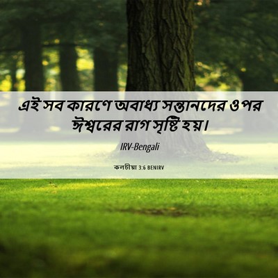Picture 06 - কলচীয়া 3:6 BENIRV - এই সব কারণে অবাধ্য - Bible Verse Picture